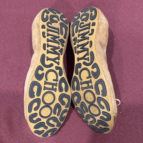 Jimmy Choo Gold and Tan Flats with Dust Bag- Like New Size 38.5 - Picture 6 of 10